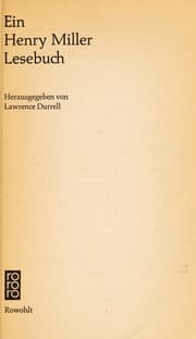 Tapa de Ein Henry-Miller-Lesebuch