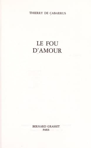 Tapa de Le fou d'amour