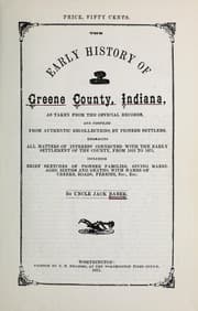 Tapa de Early history of Greene County, Indiana