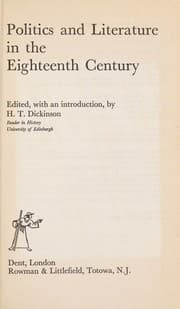 Tapa de Politics and literature in the eighteenth century