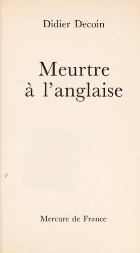 Tapa de Meurtre a   l'anglaise