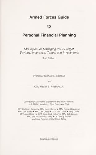Tapa de Armed Forces guide to personal financial planning