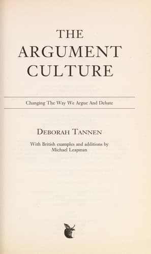 Tapa de The Argument Culture