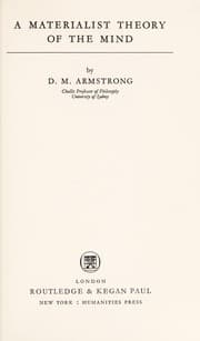 Tapa de A materialist theory of the mind