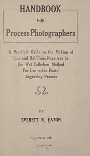 Tapa de Handbook for process photographers