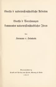 Tapa de Goethe's naturwissenschaftliche Arbeiten