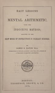 Tapa de Easy lessons in mental arithmetic, upon the inductive method