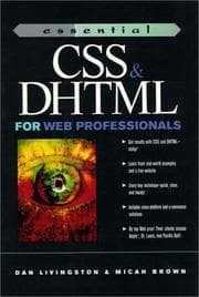 Tapa de Essential CSS and DHTML for Web Masters