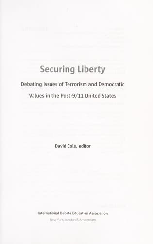 Tapa de Securing liberty