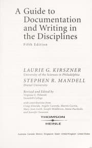 Tapa de A guide to documentation and writing in the disciplines