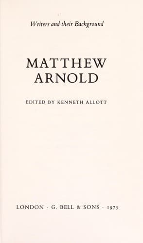 Tapa de Matthew Arnold