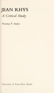Tapa de Jean Rhys, a critical study