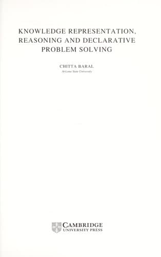 Tapa de KNOWLEDGE REPRESENTATION, REASONING AND DECLARATIVE PROBLEM SOLVING.