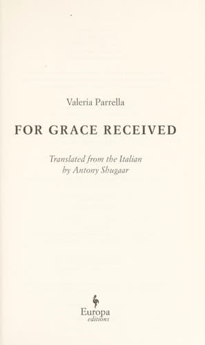 Tapa de For grace received