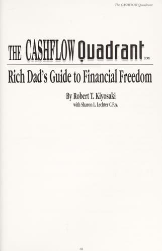 Tapa de The cashflow quadrant