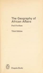Tapa de The geography of African affairs