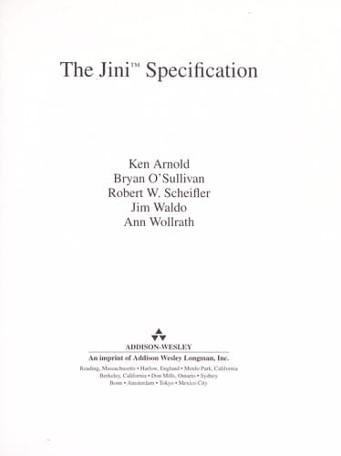 Tapa de The Jini specification