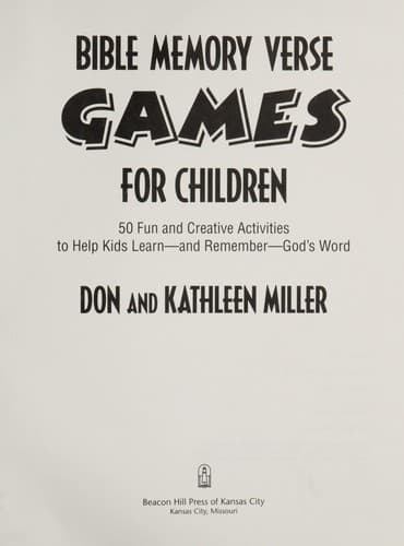 Tapa de Bible memory verse games for children