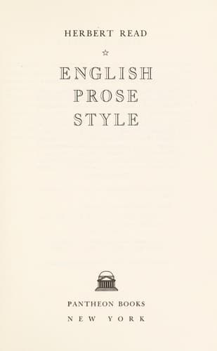 Tapa de English Prose Style