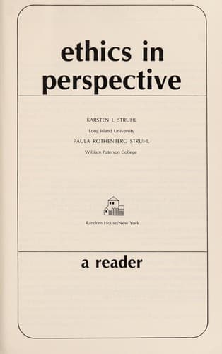 Tapa de Ethics in perspective