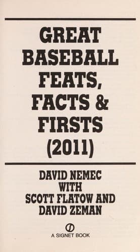 Tapa de Great baseball feats, facts, & firsts (2011)