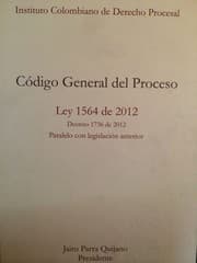 Tapa de Ley 1564 de 2012 (julio 12) con decreto 1736 de 2012 : por medio de la cual se expide el Código General del Proceso y se dictan otras disposiciones - 1. ed.