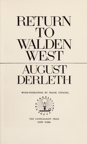 Tapa de Return to Walden West