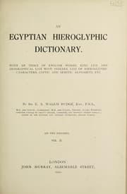 Tapa de An Egyptian hieroglyphic dictionary
