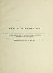 Tapa de Customs tariff of the republic of Cuba