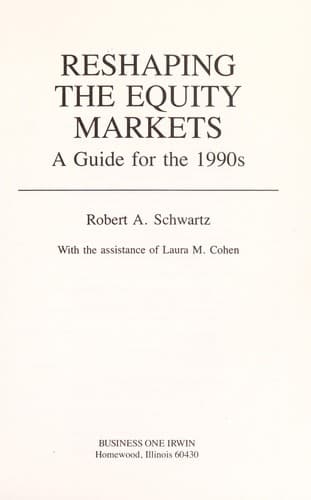 Tapa de Reshaping the equity markets