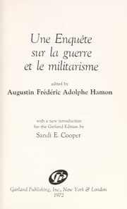 Tapa de Une enquête sur la guerre et le militarisme