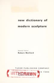 Tapa de New dictionary of modern sculpture