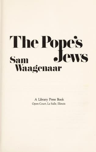 Tapa de The Pope's Jews.