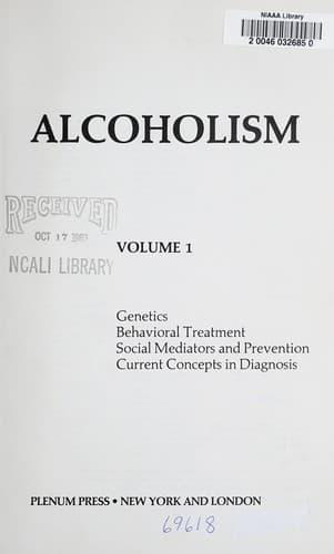 Tapa de Recent Developments in AlcoholismVolume 1 (Recent Developments in Alcoholism)