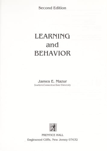 Tapa de Learning and behaviour