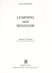 Tapa de Learning and behaviour