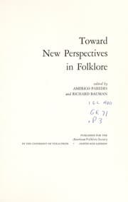 Tapa de Toward new perspectives in folklore