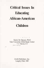 Tapa de Critical issues in educating African-American children