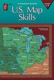 Tapa de U.S. Map Skills Homework Booklet, Grades 4-6