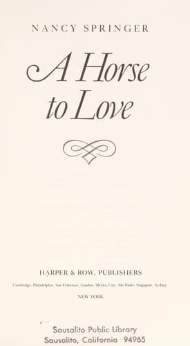 Tapa de A horse to love