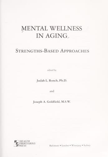 Tapa de Mental wellness in aging