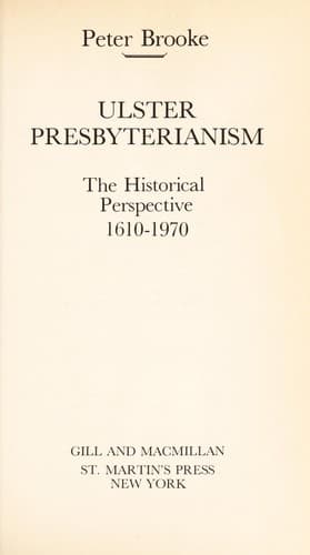 Tapa de Ulster Presbyterianism