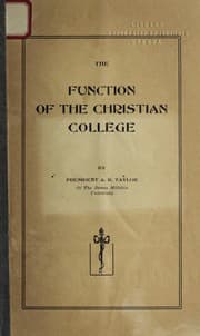 Tapa de The function of the Christian college