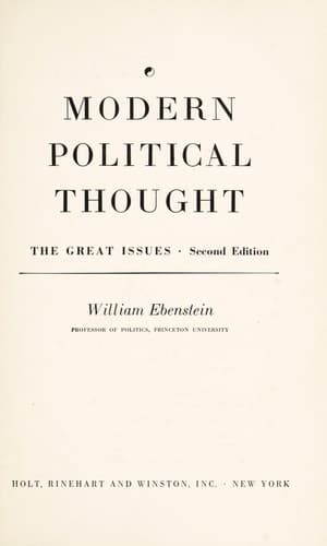 Tapa de Modern political thought