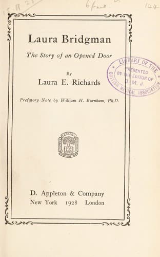 Tapa de Laura Bridgman