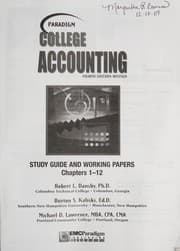 Tapa de Paradigm college accounting