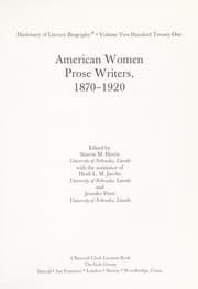 Tapa de American women prose writers, 1870-1920