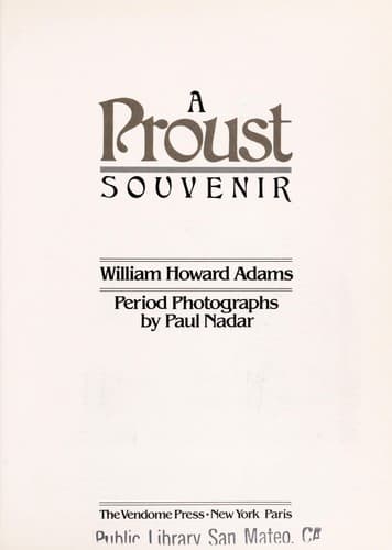Tapa de A Proust souvenir