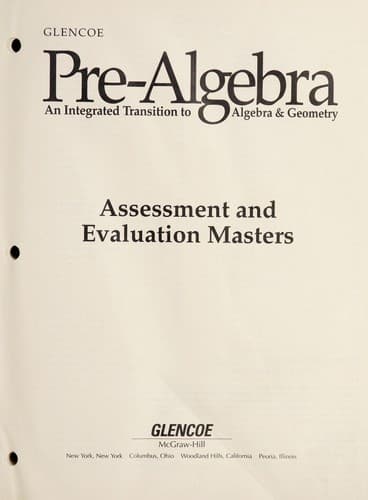 Tapa de Glencoe pre-algebra