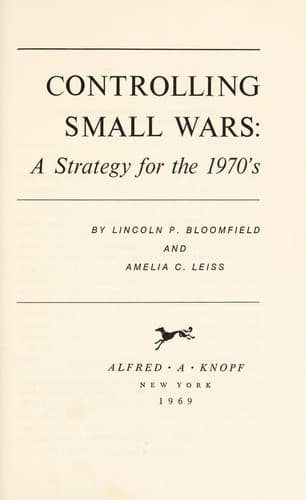 Tapa de Controlling small wars; a strategy for the 1970's